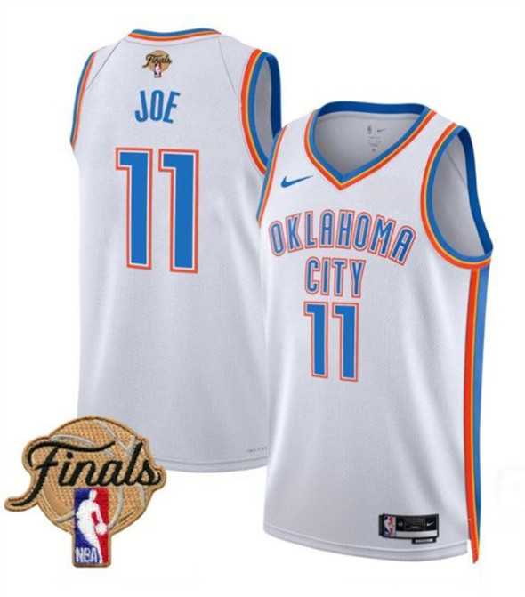 Mens Oklahoma City Thunder #11 Isaiah Joe White 2025 Association Edition Stitched Jersey Dzhi