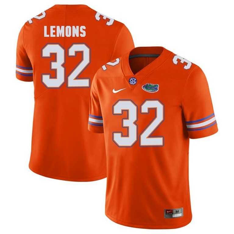 Mens Florida Gators #32 Adarius Lemons Orange Player Performance Jersey Dzhi->->NCAA Jersey