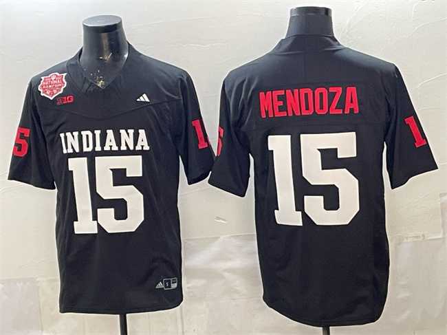 Mens Indiana Hoosiers #15 Fernando Mendoza Black F.U.S.E. 2025 National Champions Patch Stitched Jersey->->NCAA Jersey