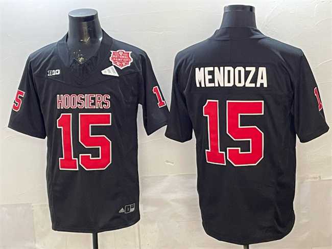 Mens Indiana Hoosiers #15 Fernando Mendoza Black F.U.S.E. 2025 National Champions Patch Stitched Jersey->->NCAA Jersey