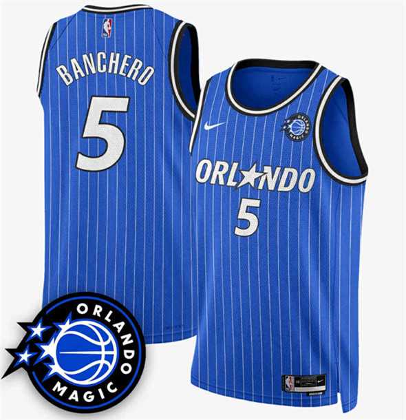 Mens Orlando Magic #5 Paolo Banchero Royal 2025 New Generation of Magic Stitched Jersey Dzhi