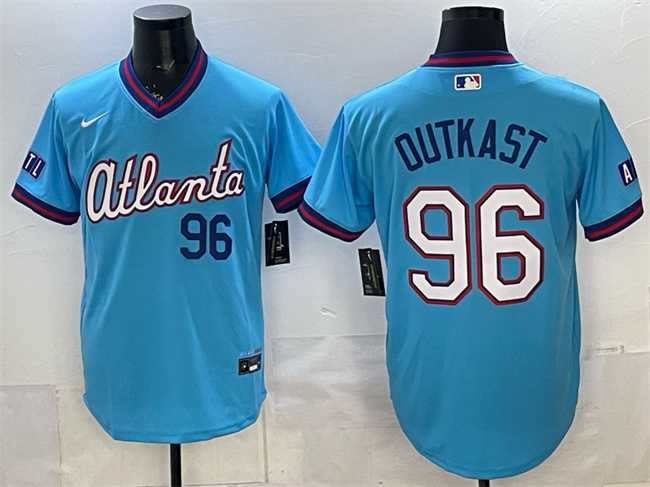 Mens Atlanta Braves #96 OutKast Powder Blue 2026 City Connect Stadium Stitched Jersey