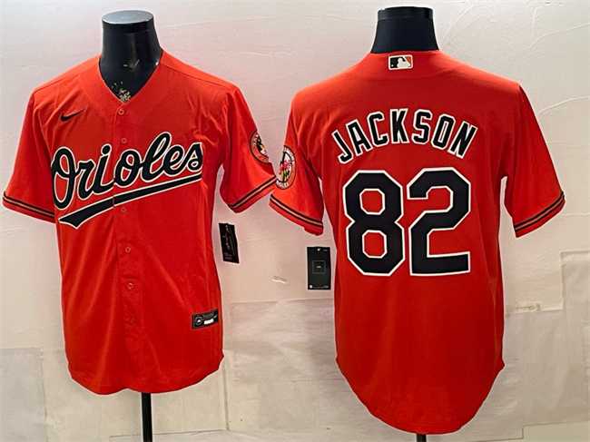 Mens Baltimore Orioles #82 Jeremiah Jackson Orange Cool Base Stitched Jersey->baltimore orioles->MLB Jersey