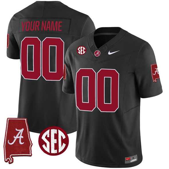 Mens Alabama Crimson Tide Active Player Custom Black F.U.S.E. Alabama Map Stitched Football Jersey