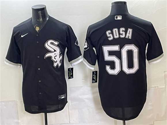 Mens Chicago White Sox #50 Lenyn Sosa Black Stitched Jersey
