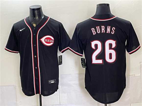 Mens Cincinnati Reds #26 Chase Burns 2026 Fashion Replica Black Out Stitched Jersey->cincinnati reds->MLB Jersey