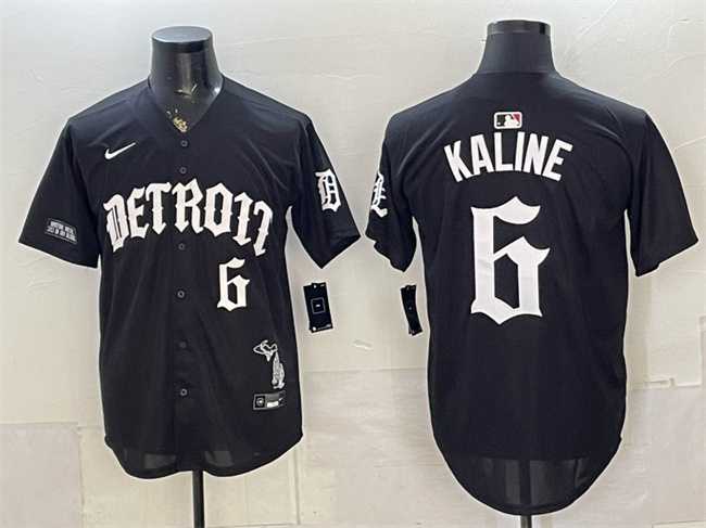 Mens Detroit Tigers #6 Al Kaline 2026 Black Motor Gothic Edition Vapor Premier Limited Stitched Jersey Dzhi