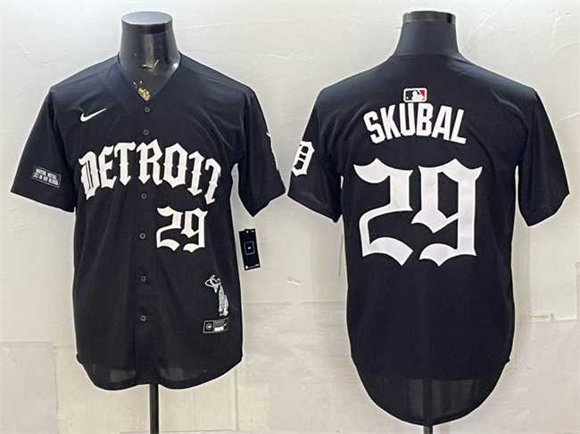 Mens Detroit Tigers #29 Tarik Skubal 2026 Black Motor Gothic Edition Vapor Premier Limited Stitched Jersey Dzhi
