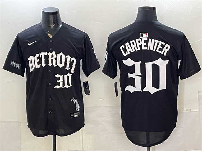Mens Detroit Tigers #30 Kerry Carpenter 2026 Black Motor Gothic Edition Vapor Premier Limited Stitched Jersey Dzhi