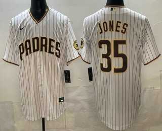 Mens San Diego Padres #35 Randy Jones White Cool Base Jersey
