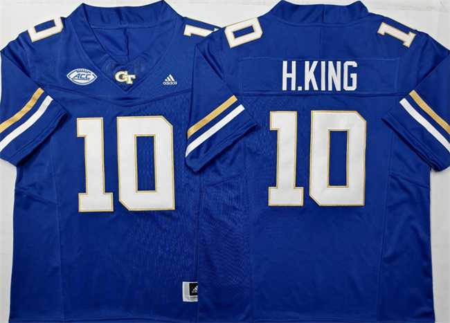 Mens Georgia Tech Yellow Jackets #10 Haynes King Royal F.U.S.E. Limited Stitched Jersey