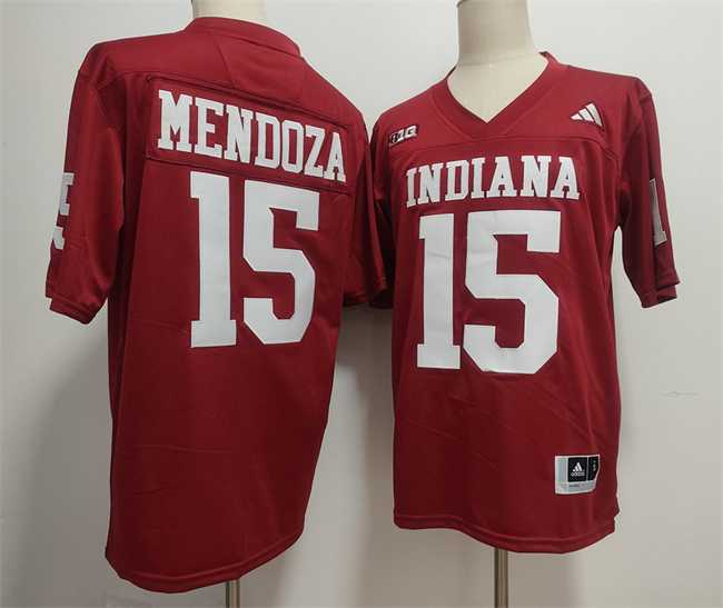 Mens Indiana Hoosiers #15 Fernando Mendoza Red Stitched Basketball Jerseys