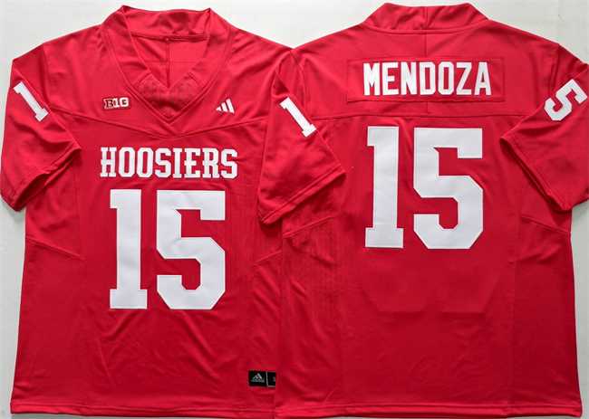 Mens Indiana Hoosiers #15 Fernando Mendoza Red Stitched Basketball Jersey