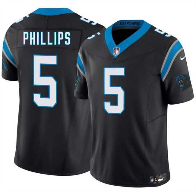 Mens Carolina Panthers #5 Jaelan Phillips Black 2025 F.U.S.E. Vapor Limited Stitched Jersey Dzhi