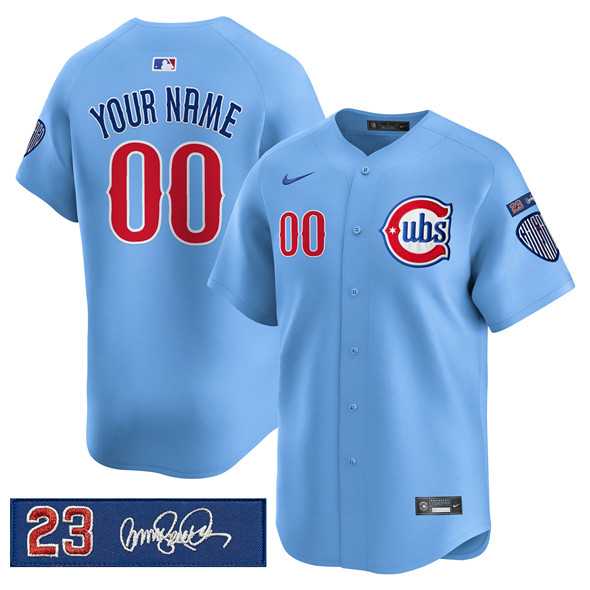 Mens Chicago Cubs Active Player Custom Blue Ryne Sandberg Tribute Vapor Limited V3 Stitched Baseball Jersey