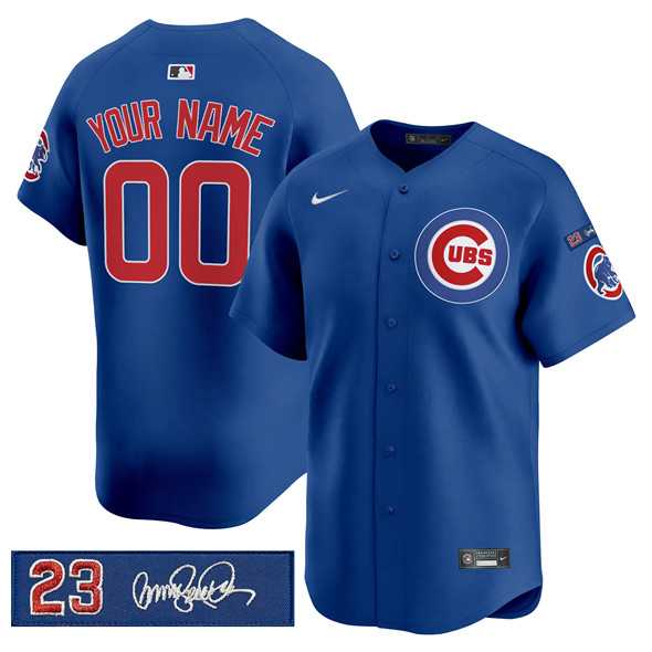 Mens Chicago Cubs Active Player Custom Royal Ryne Sandberg Tribute Vapor Limited V3 Stitched Baseball Jersey