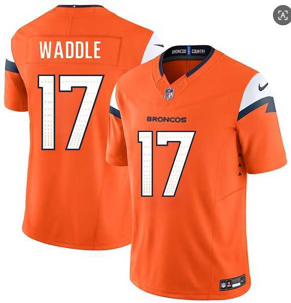 Mens Denver Broncos #17 Jaylen Waddle Orange 2026 F.U.S.E. Vapor Limited Stitched Jersey Dzhi