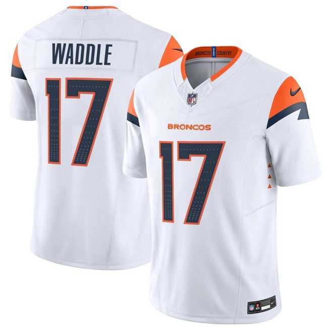 Mens Denver Broncos #17 Jaylen Waddle White 2026 F.U.S.E. Vapor Limited Stitched Jersey Dzhi