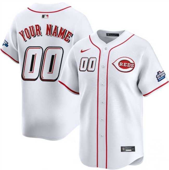 Mens Cincinnati Reds Active Player Custom White 2025 Speedway Classic Home Limited Stitched Baseball Jersey