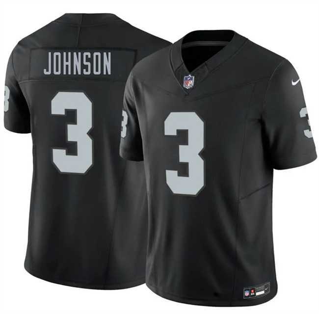 Mens Las Vegas Raiders #3 Taron Johnson Black 2026 F.U.S.E. Vapor Untouchable Limited Stitched Jersey Dzhi