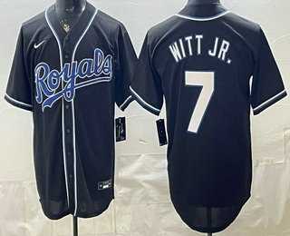 Mens Kansas City Royals #7 Bobby Witt Jr 2026 Black Fashion Cool Base Jersey->kansas city royals->MLB Jersey