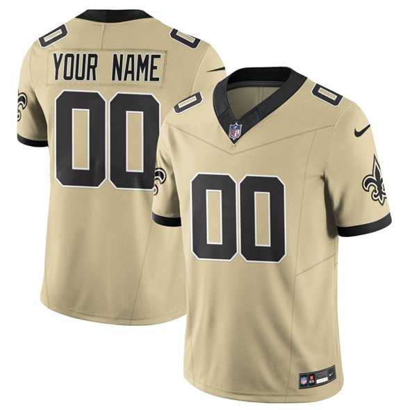 Mens New Orleans Saints Active Player Custom Gold 2025 F.U.S.E. Alternate Vapor Limited Football Stitched Jersey