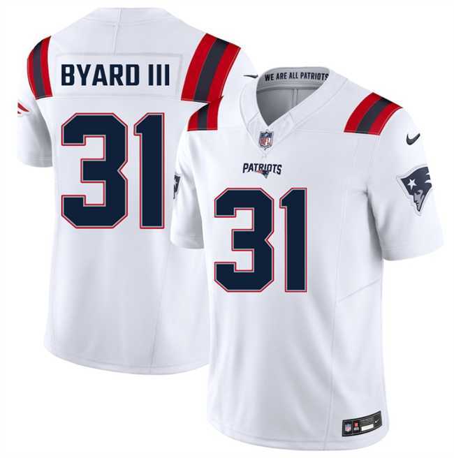 Mens New England Patriots #31 Kevin Byard III White 2026 F.U.S.E. Vapor Limited Stitched Jersey Dzhi
