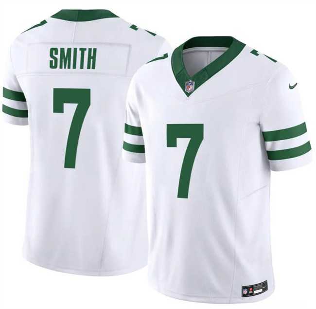 Mens New York Jets #7 Geno Smith White 2025 F.U.S.E. Vapor Untouchable Limited Stitched Jersey Dzhi