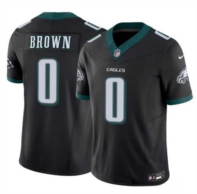 Mens Philadelphia Eagles #0 Hollywood Brown Black 2026 F.U.S.E. Vapor Untouchable Limited Stitched Jersey Dzhi