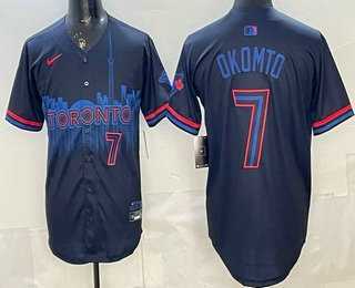 Mens Toronto Blue Jays #7 Kazuma Okamoto Black City Limited Jersey