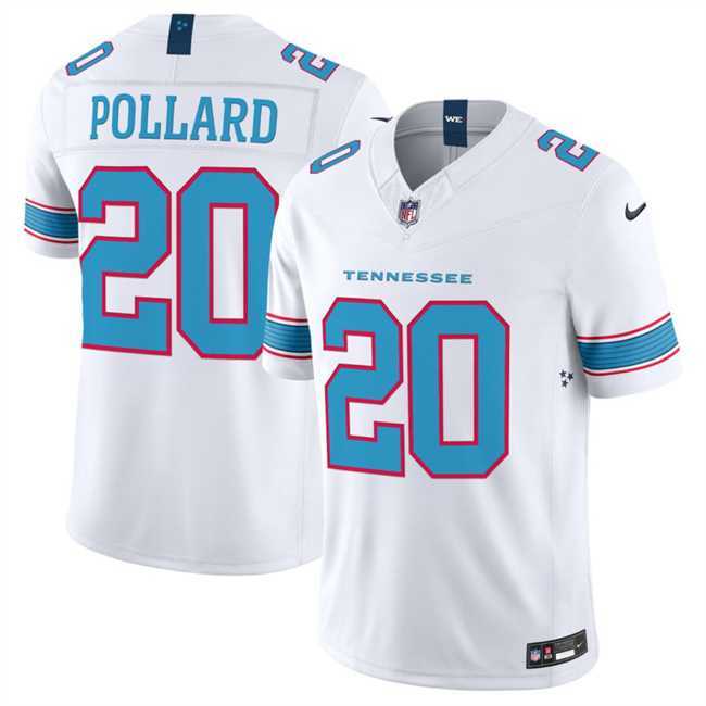 Mens Tennessee Titans #20 Tony Pollard White 2026 F.U.S.E. Vapor Limited Stitched Jersey Dzhi