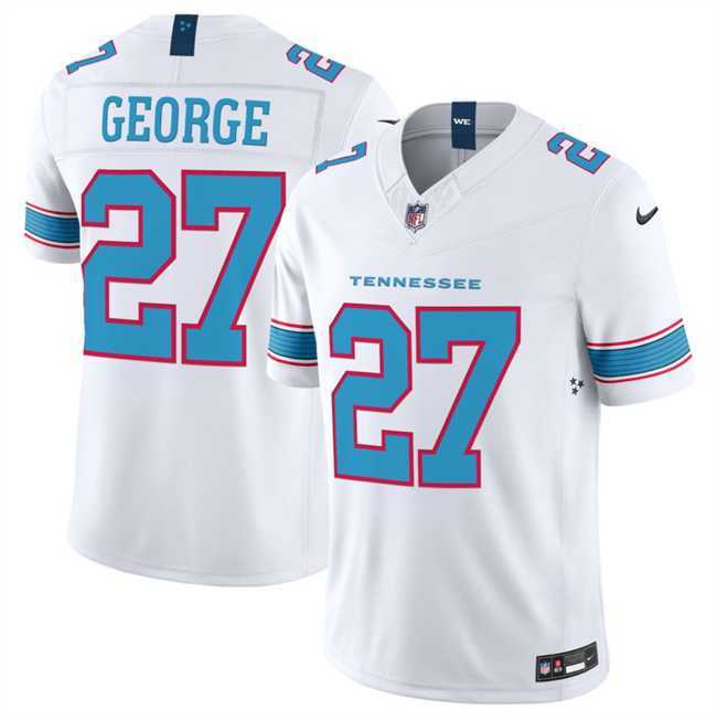 Mens Tennessee Titans #27 Eddie George White 2026 F.U.S.E. Vapor Limited Stitched Jersey Dzhi