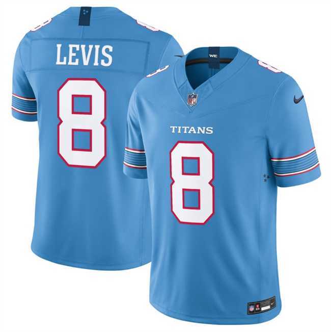 Mens Tennessee Titans #8 Will Levis Light Blue 2026 F.U.S.E. Vapor Limited Stitched Jersey Dzhi