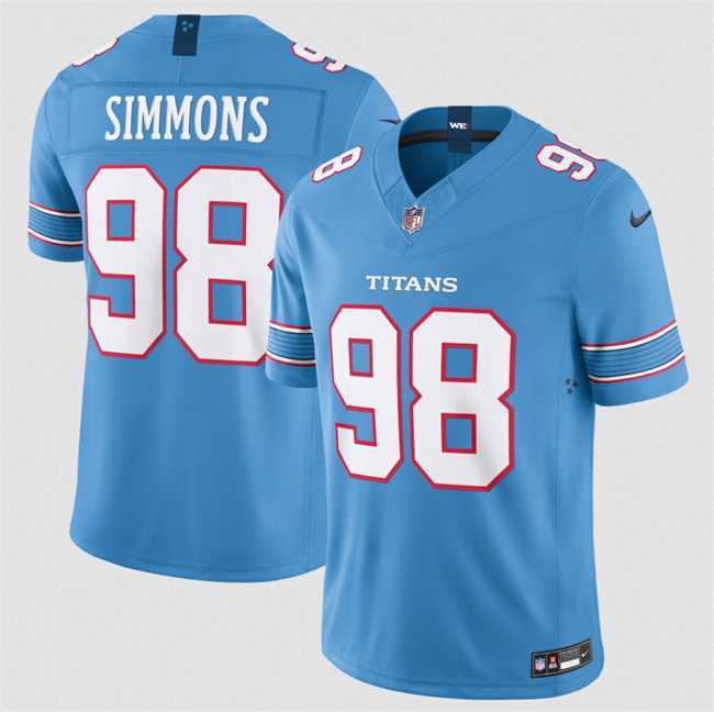 Mens Tennessee Titans #98 Jeffery Simmons Light Blue 2026 F.U.S.E. Vapor Limited Stitched Jersey Dzhi