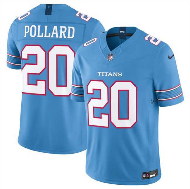 Mens Tennessee Titans #20 Tony Pollard Light Blue 2026 F.U.S.E. Vapor Limited Stitched Jersey Dzhi