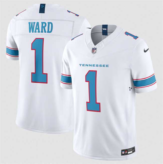Mens Tennessee Titans #1 Cameron Ward White 2026 F.U.S.E. Vapor Limited Stitched Jersey Dzhi