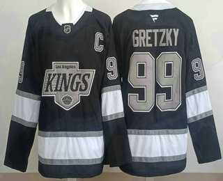 Mens Los Angeles Kings #99 Wayne Gretzky Black Alternate Authentic Jersey