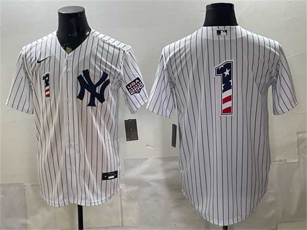Mens New York Yankees #1 Bobby Murcer White 2026 USA 250 Fourth of July Home Stadium Stitched Jersey Dzhi