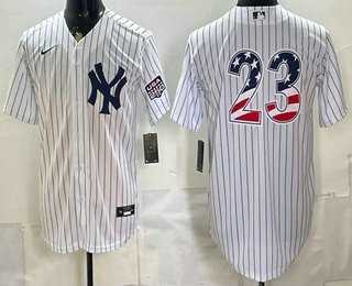 Mens New York Yankees #23 Don Mattingly White 2026 USA 250 Fourth of July Home Stadium Stitched Jersey Dzhi