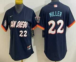Womens San Diego Padres #22 Mason Miller Navy 2026 City Connect Stadium Jersey