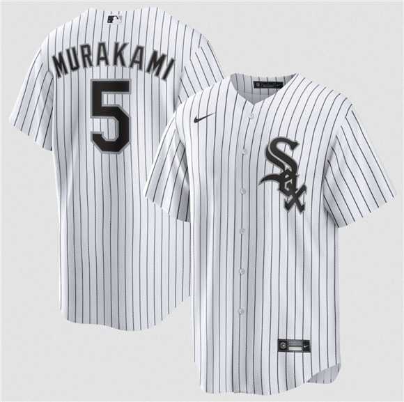 Mens Chicago White Sox #5 Munetaka Murakami White Cool Base Stitched Jersey Dzhi