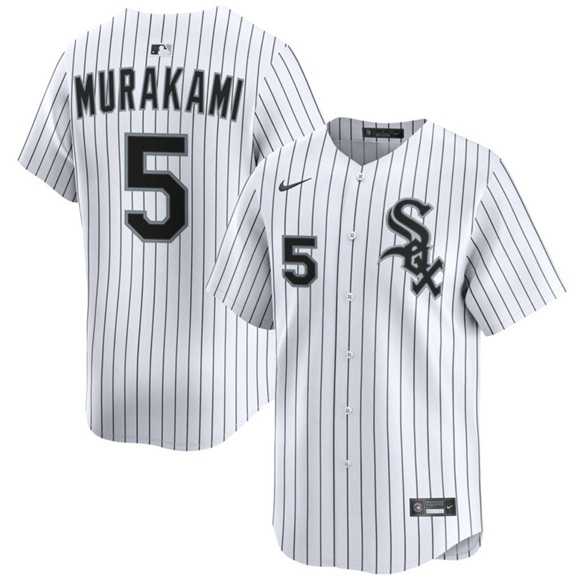 Mens Chicago White Sox #5 Munetaka Murakami White 2025 Home Limited Stitched Jersey Dzhi