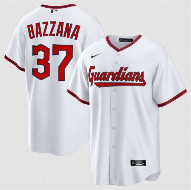 Mens Cleveland Guardians #37 Travis Bazzana White Home Limited Stitched Jersey Dzhi