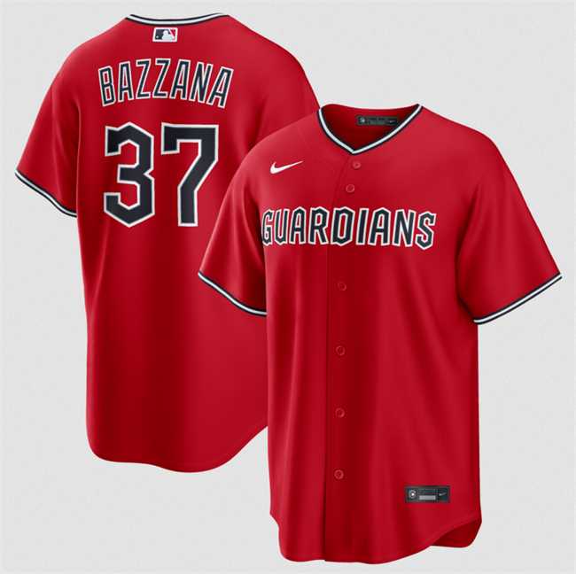 Mens Cleveland Guardians #37 Travis Bazzana Red Alternate Limited Stitched Jersey Dzhi