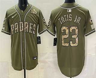Mens San Diego Padres #23 Fernando Tatis Jr Olive 2026 Armed Forces Day Jersey Dzhi