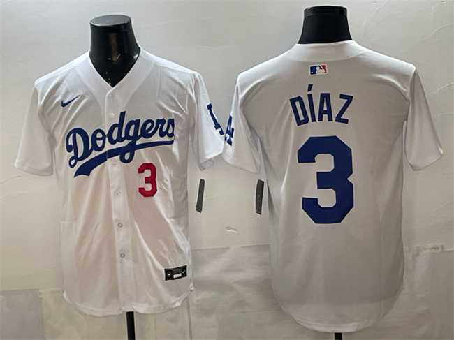 Mens Los Angeles Dodgers #3 Edwin Diaz White 2025 Limited Stitched Jersey