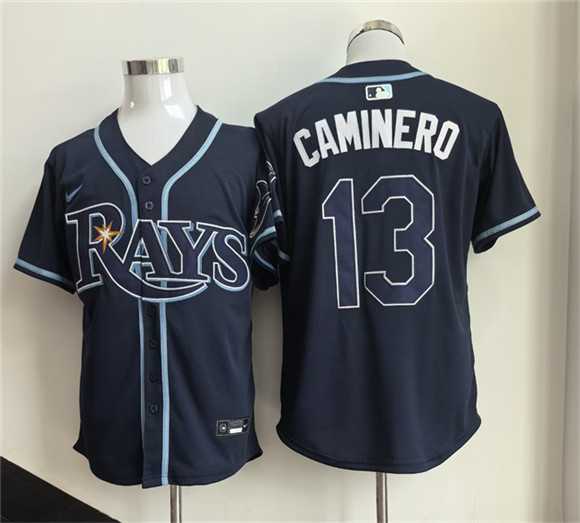 Mens Tampa Bay Rays #13 Junior Caminero Navy 2026 Limited Stitched Baseball Jersey->tampa bay rays->MLB Jersey