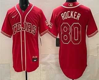 Mens Texas Rangers #80 Kumar Rocker Red 2026 City Connect Stadium Jersey