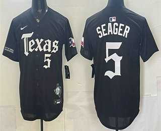 Mens Texas Rangers #5 Corey Seager Black Gothic Mexico 2025 Vapor Premier Limited Jersey Dzhi