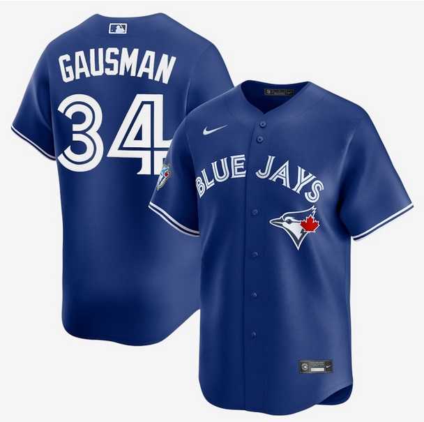 Mens Toronto Blue Jays #34 Kevin Gausman Royal Nike 50th Anniversary Alternate Replica Jersey Dzhi